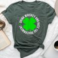 St Patrick's Day Drink Whiskey And Hate The Government Bella Canvas T-shirt Heather Forest