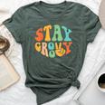 Stay Groovy Hippie Peace Sign Retro 60S 70S Women Bella Canvas T-shirt Heather Forest