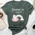 Summer Is Magical Teacheronbreak Unicorn Teacher Bella Canvas T-shirt Heather Forest