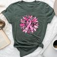Sunflower Pink Breast Cancer Awareness Girls Warrior Bella Canvas T-shirt Heather Forest