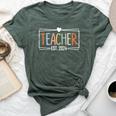 Teacher Est 2024 Promoted To Be Family 2024 Bella Canvas T-shirt Heather Forest