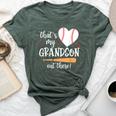Thats My Grandson Out There Baseball Grandma Mom Bella Canvas T-shirt Heather Forest