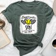 That's My Son Out There Number 69 Softball Mom & Dad Bella Canvas T-shirt Heather Forest