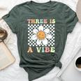 Three Is A Vibe Cute Groovy 3Rd Birthday Party Daisy Flower Bella Canvas T-shirt Heather Forest