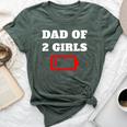 Tired Dad Of 2 Girls Fun Father Of Two Daughters Low Battery Bella Canvas T-shirt Heather Forest