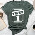 Twin 1 Twin 2 Twins Boys Twins Girls Matching Bella Canvas T-shirt Heather Forest