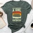Never Underestimate A Girl With A Pontoon Boat Captain Bella Canvas T-shirt Heather Forest