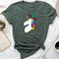 Unicorn Mardi Gras Magical Street Parade Bella Canvas T-shirt Heather Forest