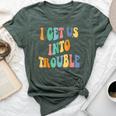 I Get Us Into Out Of Trouble Set Matching Couples Men Bella Canvas T-shirt Heather Forest