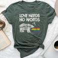 Vintage Mama Bear Love Needs No Words Proud Gay Lgbtq Mom Bella Canvas T-shirt Heather Forest