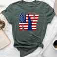 Vintage New York City Usa Flag Graphic New York City Bella Canvas T-shirt Heather Forest