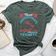 Vintage Never Underestimate Girl Who Plays Trumpet Musical Bella Canvas T-shirt Heather Forest