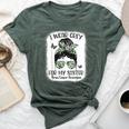 I Wear Gray For My Sister Messy Bun Brain Cancer Awareness Bella Canvas T-shirt Heather Forest