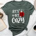 Women's Christmas Let's Get Cozy Christmas Bella Canvas T-shirt Heather Forest