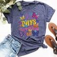 100 Days Fluttered By 100Th Day Of School Butterfly Girl Bella Canvas T-shirt Heather Navy