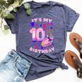 10Th Birthday Girl 10 Years Painting Art Number 10 Bella Canvas T-shirt Heather Navy
