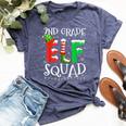 2Nd Grade Elf Squad Teacher Christmas Students Bella Canvas T-shirt Heather Navy