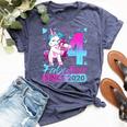 4 Years Old Flossing Unicorn 4Th Birthday Girl Party Bella Canvas T-shirt Heather Navy