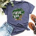 414 Milwaukee Area Code African American Woman Afro Bella Canvas T-shirt Heather Navy