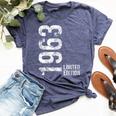 61St Birthday 61 Years Old Man Woman Vintage 1963 Bella Canvas T-shirt Heather Navy