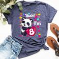 8 Years Old 8Th Birthday Panda Hearts Cute Girl Party Bella Canvas T-shirt Heather Navy