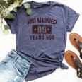 9Th Wedding Anniversary Husband Wife Just Married 9 Years Bella Canvas T-shirt Heather Navy