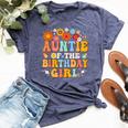 Auntie Of The Birthday Girl Groovy Themed Family Matching Bella Canvas T-shirt Heather Navy