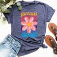 Autism Awareness Flower Acceptance Inclusion Love Support Bella Canvas T-shirt Heather Navy