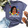 Autism Mom African American Loc'd Autism Awareness Bella Canvas T-shirt Heather Navy