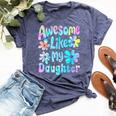 Awesome Like My Daughter Mommy Groovy Graphic Mother's Day Bella Canvas T-shirt Heather Navy