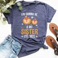 I Become A Big Sister 2022 Lion Bella Canvas T-shirt Heather Navy