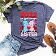 Becoming A Sister 2022 Bunny Baby Sibling Announcement Bella Canvas T-shirt Heather Navy