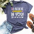 I Believe In You Proud Teacher Testing Day Inspiration Bella Canvas T-shirt Heather Navy