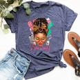 Black Melanin Nurse Black History Month Afro Hair Bella Canvas T-shirt Heather Navy