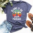 Blame It On The Drink Package Cruise Alcohol Wine Lover Bella Canvas T-shirt Heather Navy