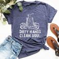 Blue Collar Mechanic Dirty Hands Quote Bella Canvas T-shirt Heather Navy