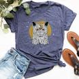Boho Mystical Feathers Cat Moon Phases Cats Lovers Bella Canvas T-shirt Heather Navy