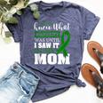 Bravery Mom Liver Cancer Awareness Ribbon Bella Canvas T-shirt Heather Navy