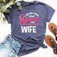 Breast Cancer Bravery Wife Breast Cancer Awareness Husband Bella Canvas T-shirt Heather Navy