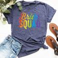 Bride Squad Lgbt Rainbow Flag Lgbt Pride Ally Bachelorette Bella Canvas T-shirt Heather Navy