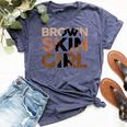 Brown Skin Girl Black Junenth Melanin Queen Afro Girls Bella Canvas T-shirt Heather Navy