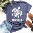 Bruh Meme Sea Turtle Retro Earth Day 2024 Ns Boys Bella Canvas T-shirt Heather Navy