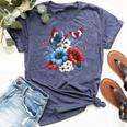 Butterfly Flowers Red White And Blue 4Th Of July Patriotic Bella Canvas T-shirt Heather Navy