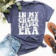 In My Cheerleader Era Groovy Football Cheer Leader Mom Coach Bella Canvas T-shirt Heather Navy