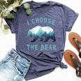 I Choose The Bear Camping Bear Lover Women Bella Canvas T-shirt Heather Navy