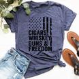 Cigars Whiskey Guns & Freedom Drinking Usa Flag Gun Bella Canvas T-shirt Heather Navy