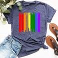 Cleveland Ohio Downtown Rainbow Skyline Lgbt Gay Pride Bella Canvas T-shirt Heather Navy