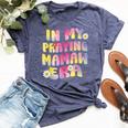 Cute Flower Faces Happy Mother Day In My Praying Mamaw Era Bella Canvas T-shirt Heather Navy