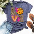 Cute Love Basketball Leopard Print Girls Basketball Bella Canvas T-shirt Heather Navy