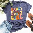 Daddy Of The Birthday Girl Daughter Groovy Dad Retro Theme Bella Canvas T-shirt Heather Navy